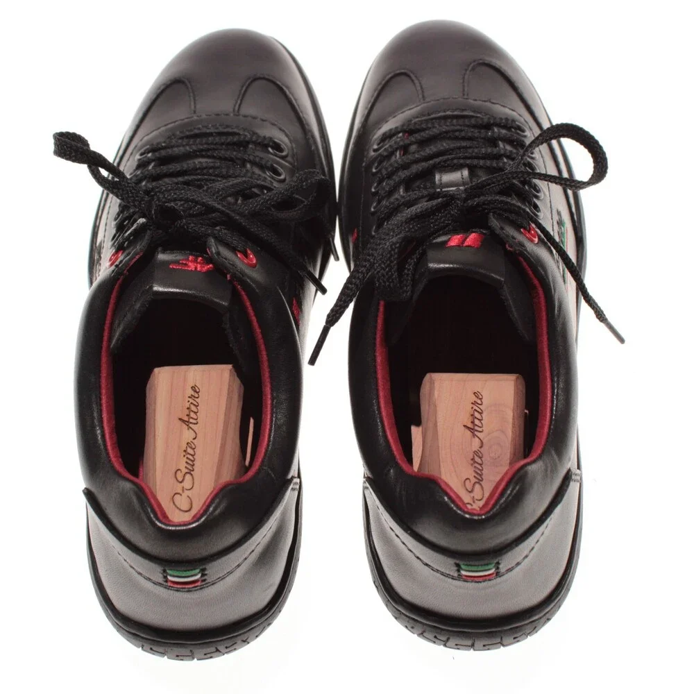 Piloti NWB Shift AF Corse Lace Up Driving Sneakers Size 7 US in Black Leather